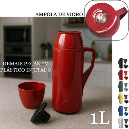 Imagem de Kit Garrafa Térmica Roma 1 Litro Com Suporte para Filtro de Café 102 e 103 Açucareiro 350 ML