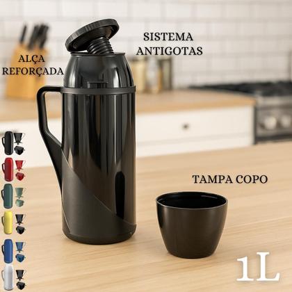 Imagem de Kit Garrafa Térmica Roma 1 Litro Com Suporte para Filtro de Café 102 e 103 Açucareiro 350 ML