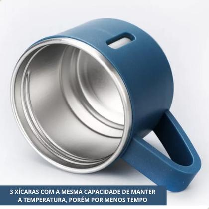 Imagem de Kit Garrafa Térmica Vacuum Flask Set Inox 500ml + 3 Xícaras