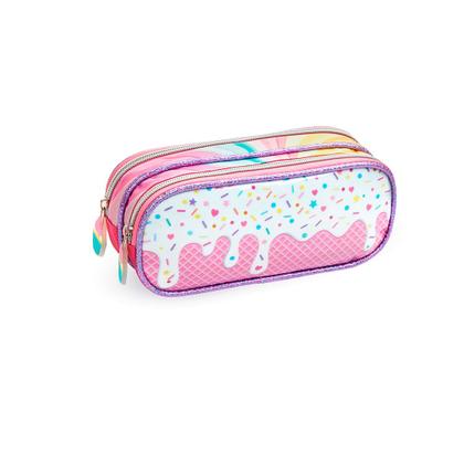 Imagem de Kit Gatinho Holográfico Mochila Estojo e Lancheira Térmica