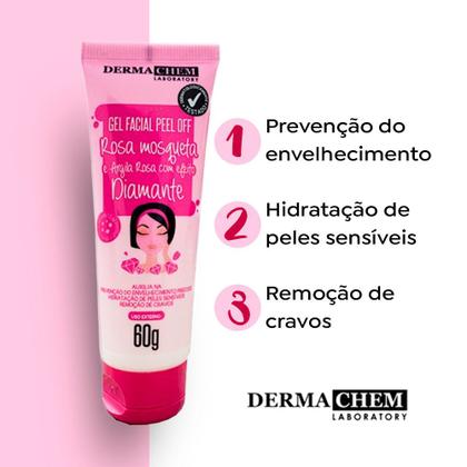 Imagem de Kit Gel Facial Peel Off Rosa Mosqueta e Gel Antioleosidade Dermachem