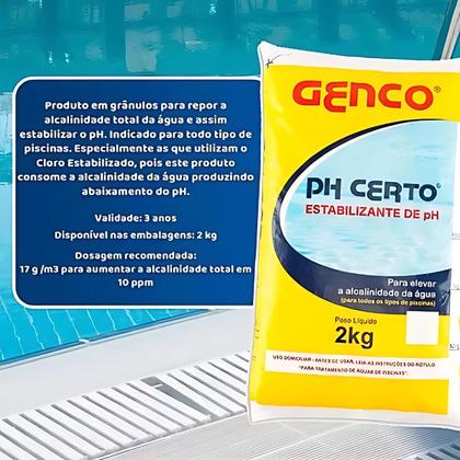 Imagem de Kit Genco PH Certo Estabilizador 2kg E Algicida Choque 1L