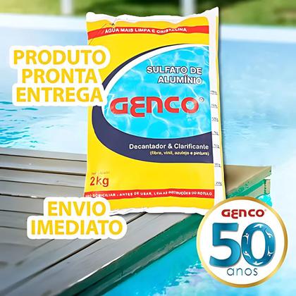 Imagem de Kit Genco Sulfato de Aluminio 2kg E Algicida Manutenção 1L