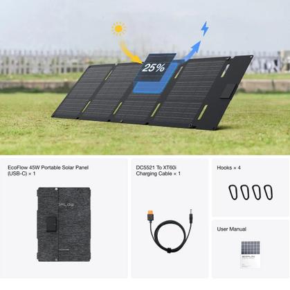 Imagem de Kit Gerador De Energia Portátil Bluetti + Painel Solar 60w Typo-c