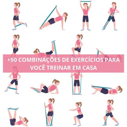 Imagem de Kit Ginastica Elástico Exercício + Faixa Elastica Miniband