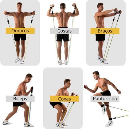 Imagem de Kit Ginastica Elástico Exercício + Faixa Elastica Miniband