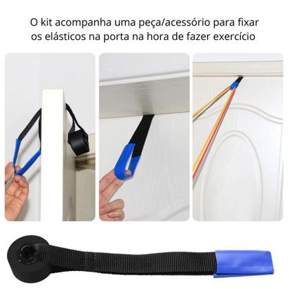 Imagem de Kit Ginastica Elástico Exercício + Faixa Elastica Miniband