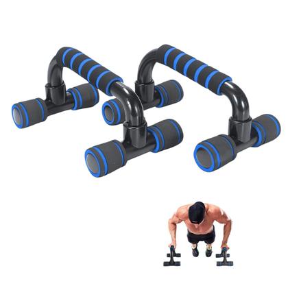 Imagem de Kit Ginastica Faixa Elástica + Barra Chão flexão + Corda + Roda Abdominal Exercício