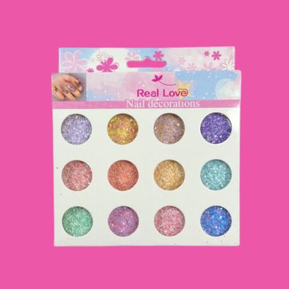 Imagem de Kit Glitter Confete Com 12 Unidades - Real Love