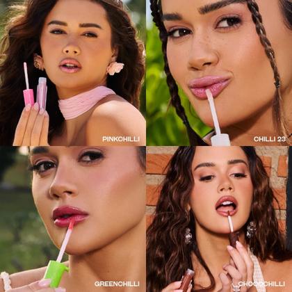 Imagem de Kit Gloss Franciny Ehlke Chilli Cake 4 Glosses Plump Chilli 23, GreenChilli, ChocoChilli e PinkChilli