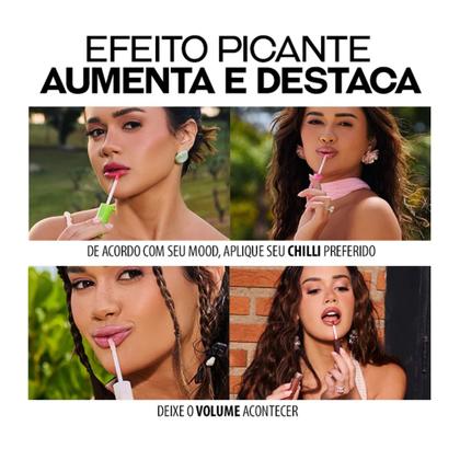 Imagem de Kit Gloss Franciny Ehlke Chilli Cake 4 Glosses Plump Chilli 23, GreenChilli, ChocoChilli e PinkChilli