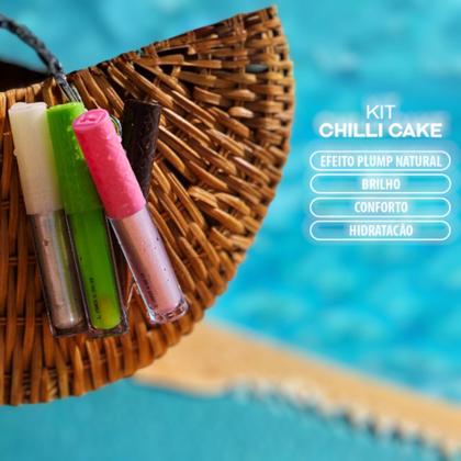 Imagem de Kit Gloss Franciny Ehlke Chilli Cake 4 Glosses Plump Chilli 23, GreenChilli, ChocoChilli e PinkChilli