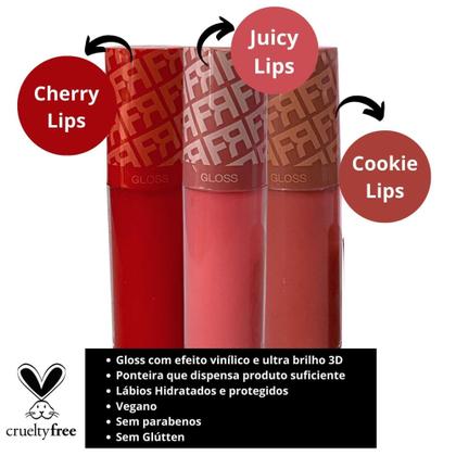 Imagem de Kit Gloss Labial Franciny Ehlke Glosslicious Com 3 - MBOOM