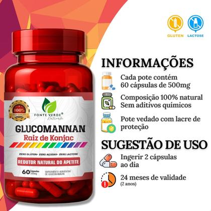 Imagem de Kit Glucomannan 60 Cáps + Psyllium 120 Cáps - Fonte Verde