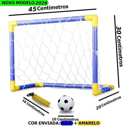 Imagem de Kit Golzinho Infantil: Trave Encaixável com Bola e Bomba