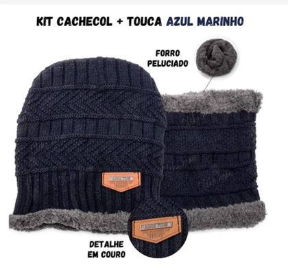Imagem de Kit Gorro Touca + Gola Cachecol Protetor Pescoço Lã Inverno