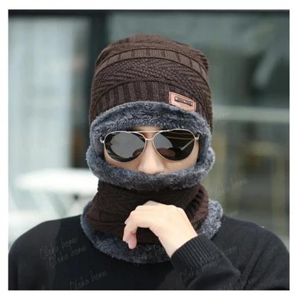Imagem de Kit Gorro Touca + Gola Cachecol Protetor Pescoço Lã Inverno