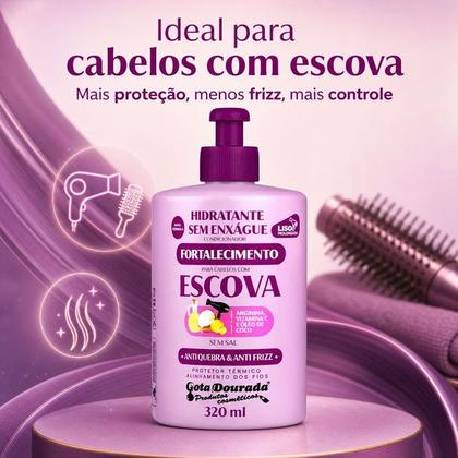 Imagem de Kit Gota Dourada Escova Sh Cond 300ml + Creme 320ml + Tônico