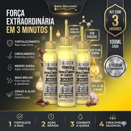 Imagem de Kit Gota Dourada Tonico Anti Queda Queratrix 3 Unid 100ml