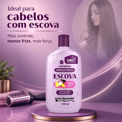 Imagem de Kit Gota Fortalecimento Cabelos Com Escova Sh Cond Tônico