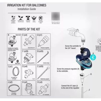 Imagem de kit Gotejamento para 20 vaso com controlador automático.