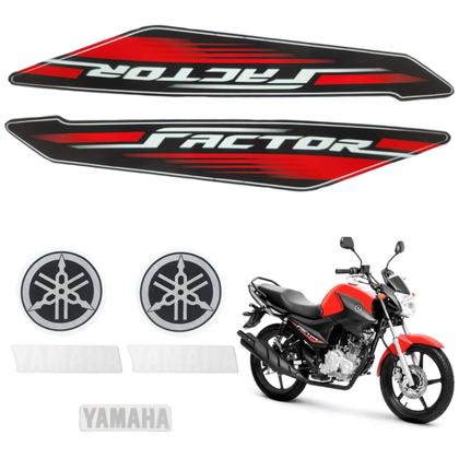 Imagem de Kit Gráfico Adesivo Completo Factor 125i 2017 2018 Vermelho