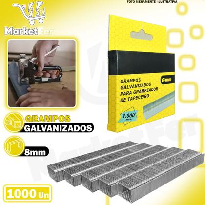 Imagem de Kit Grampeador de Tapeceiro Manual Com Grampo 8mm e Estilete Profissional