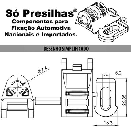 Imagem de Kit Grampos Presilhas Suporte Para Haste Vareta Capô Palio Attractive Essence Sporting G5 2012 2013 2014 2015 2016 2017