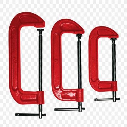 Imagem de Kit grampos tipo c jogo marceneiro sargento 3 peças completo profissional 1 2 3 polegadas 