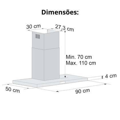 Imagem de Kit Gran Cheff Fischer Fogão de Piso 5B e Coifa 90 cm