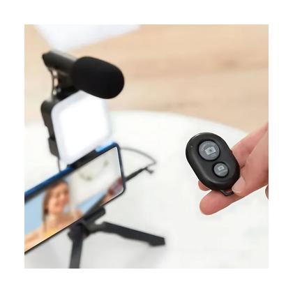 Imagem de Kit Gravação 5em 1 Vídeo Tripé Led Celular Selfie Microfone