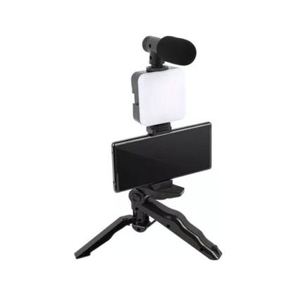 Imagem de Kit Gravação 5em 1 Vídeo Tripé Led Celular Selfie Microfone