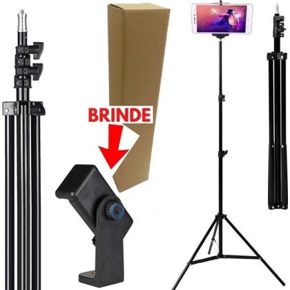Imagem de Kit Gravação Tripé Suporte Vertical Microfone Sem Fio Para Iphone Bastão Controle Filmagem