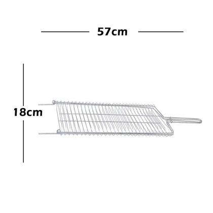 Imagem de Kit Grelha 2Un Espetos Duplo E 2Un Simples Inox Churrasco