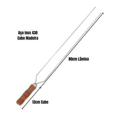 Imagem de Kit Grelha 50x72 com 2 Espetos Duplo Aço Inox Churrasco