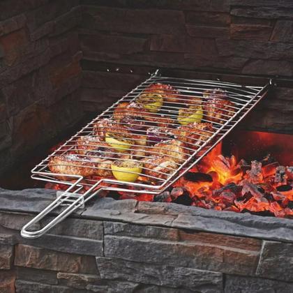 Imagem de Kit Grelha Inox 4un Espetos Duplo Simples Alumínio Churrasco