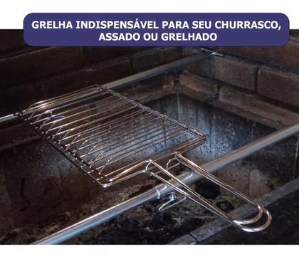 Imagem de Kit Grelha Inox 4un Espetos Duplo Simples Alumínio Churrasco