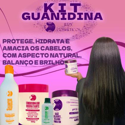 Imagem de Kit Guanidina Base Relaxante + Shampoo Neutralizante + Condicionador Hidratante e Ativador