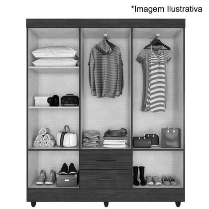 Imagem de Kit Guarda-Roupa Casal 6 Portas e Cômoda Sapateira 1 Porta Lisa