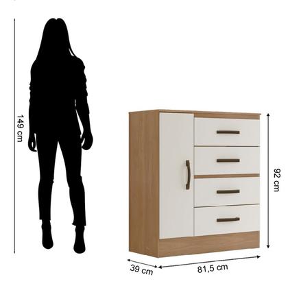 Imagem de Kit Guarda-Roupa Casal 6 Portas e Cômoda Sapateira 1 Porta Lisa