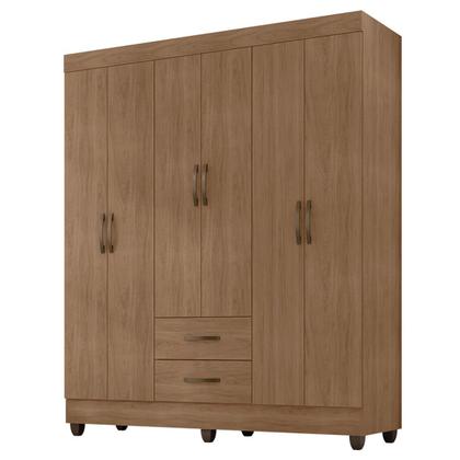 Imagem de Kit Guarda-Roupa Casal 6 Portas e Cômoda Sapateira 1 Porta Lisa