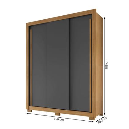 Imagem de Kit Guarda Roupa Casal Dallas 3 Portas 2 Gavetas e Cômoda Aspen 1 Porta 4 Gavetas I01 - Clique Chique Móveis