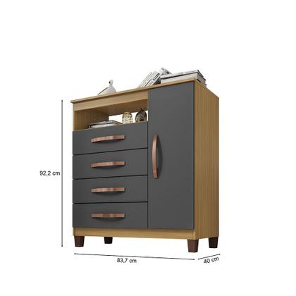 Imagem de Kit Guarda Roupa Casal Dallas 3 Portas 2 Gavetas e Cômoda Aspen 1 Porta 4 Gavetas I01 - Clique Chique Móveis