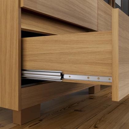 Imagem de Kit Guarda Roupa Casal Modena 6 Portas 2 Gavetas com Cômoda Sapateira 1 Porta 4 Gavetas Carvalho Grafite - Combo Stock