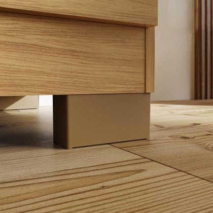 Imagem de Kit Guarda Roupa Casal Modena 6 Portas 2 Gavetas com Cômoda Sapateira 1 Porta 4 Gavetas Carvalho Off White - Combo Stock