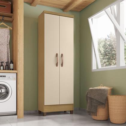 Imagem de Kit Guarda Roupa Casal Porto Belo 6 Portas 2 Gavetas Com Espelho, Cômoda 5 Gavetas Porto Belo e Multiuso Cairo I01 Carvalho Off White Clique Chique