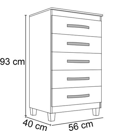 Imagem de Kit Guarda Roupa Casal Porto Belo 6 Portas 2 Gavetas com Espelho e 2 Cômoda 5 Gavetas I01 Carvalho Grafite Clique Chique