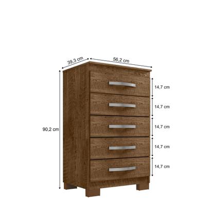 Imagem de Kit Guarda Roupa Casal Porto Belo 6 Portas 2 Gavetas Com Espelho e Cômoda 5 Gavetas Porto Belo Malbec Clique Chique