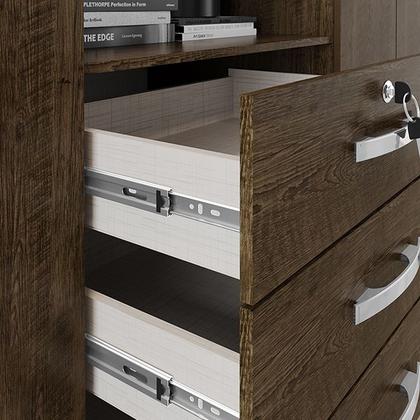 Imagem de Kit Guarda Roupa Casal Roma 6 Portas com Espelho e Cômoda 5 Gavetas Aspen I01 - Clique Chique Móveis