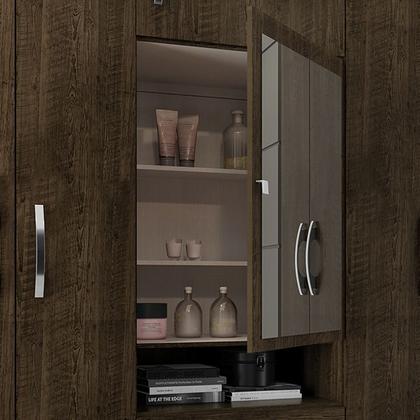 Imagem de Kit Guarda Roupa Casal Roma 6 Portas com Espelho e Cômoda 5 Gavetas Aspen I01 - Clique Chique Móveis